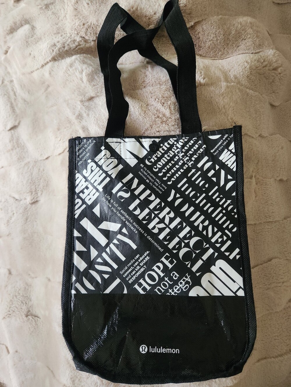 lululemon athletica Black & White Reusable Tote Bag